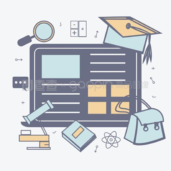 平面式教育信息元素。